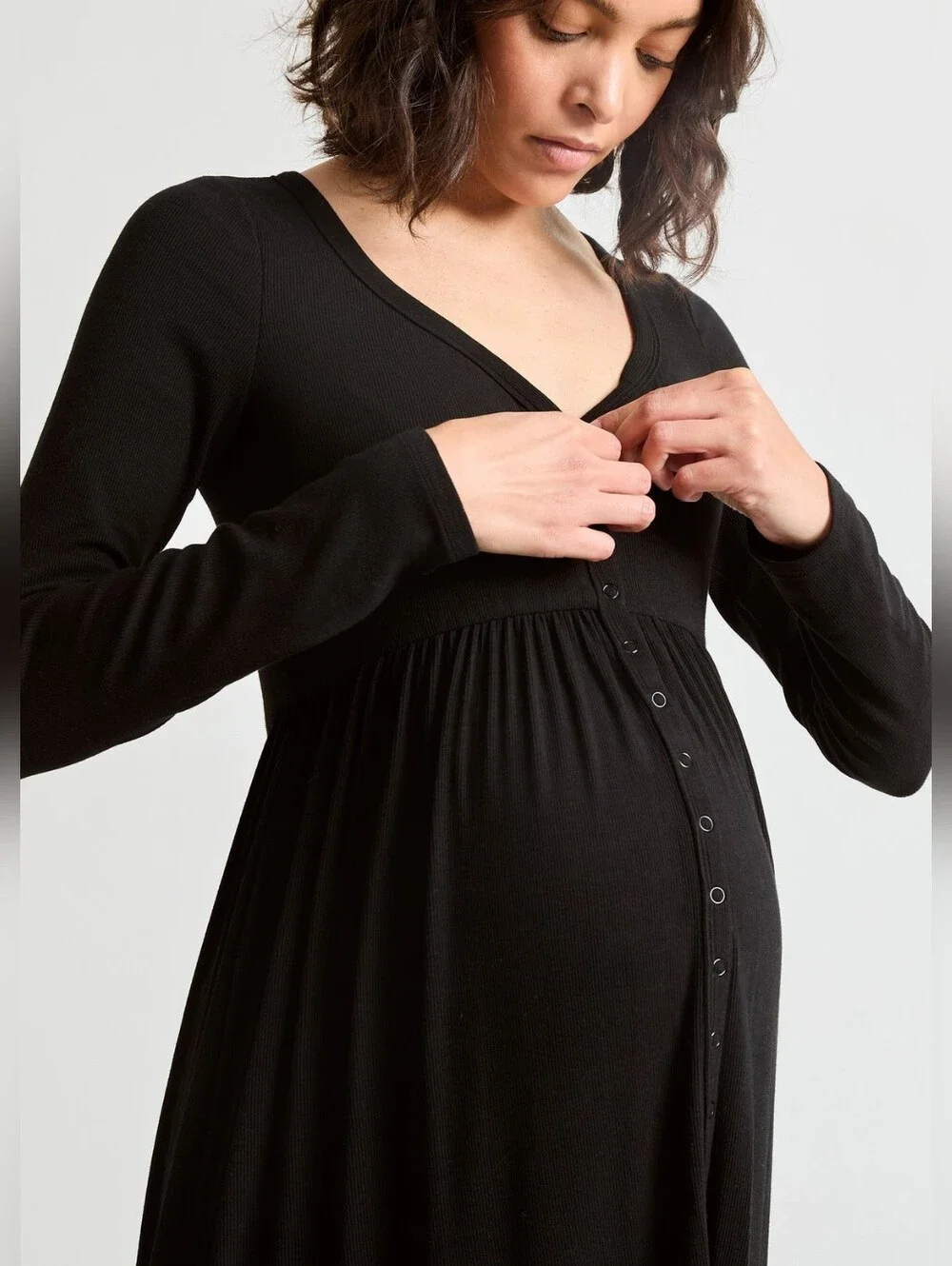 Hatch Black Ribbed Dress NWT